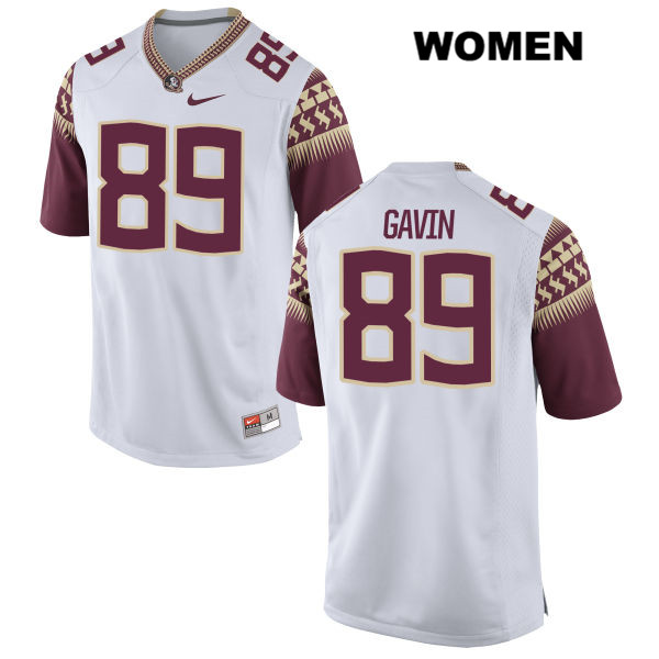 Women's NCAA Nike Florida State Seminoles #89 Keith Gavin College White Stitched Authentic Football Jersey BQI6669FU